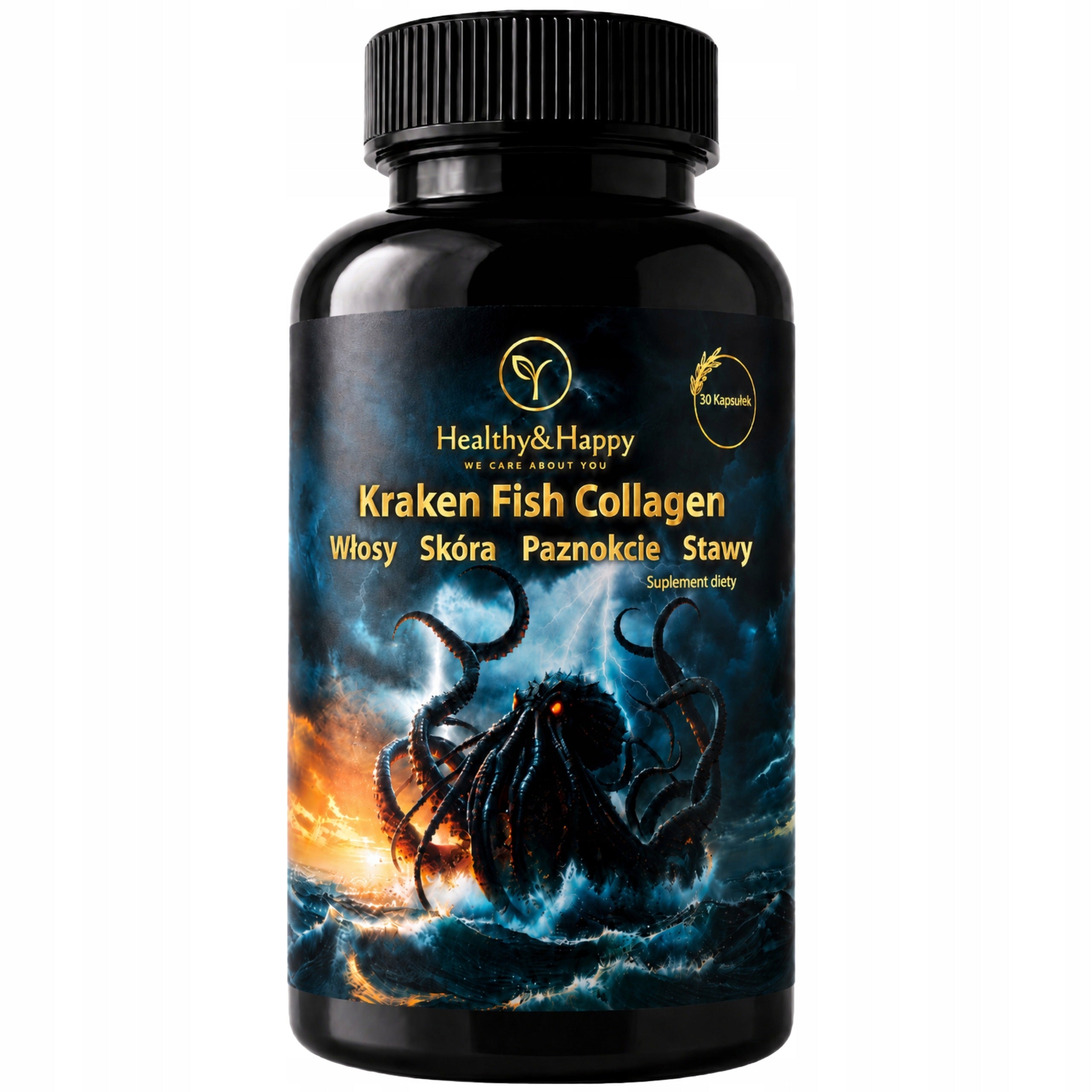 HAIR JOINTS NAILS SKIN COLLAGEN Strong FISH for Vitamin C Collagen Kraken Packaging status original