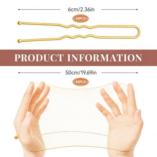 HAIR NETS COKE GOLD CUFFLINKS U SHAPED COCONUT 20 PCS FOR HOME Model SWC5908151481707