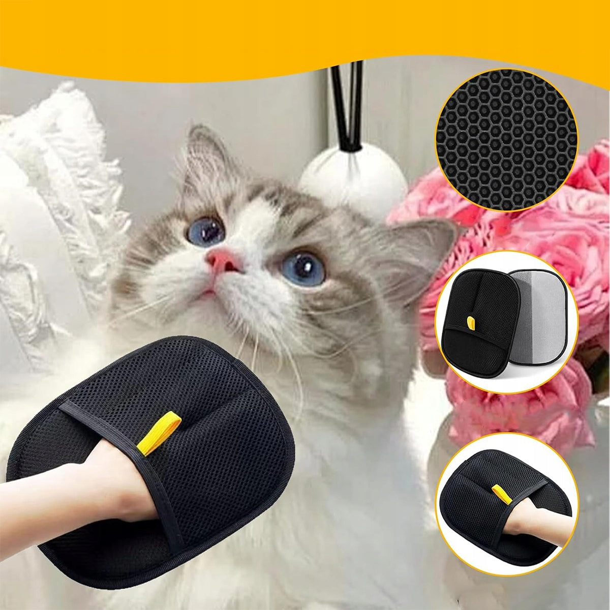 HAIR REMOVAL GLOVE – DOUBLE-SIDED, ANTISTATIC, FOR DOG AND CAT Packaging status original