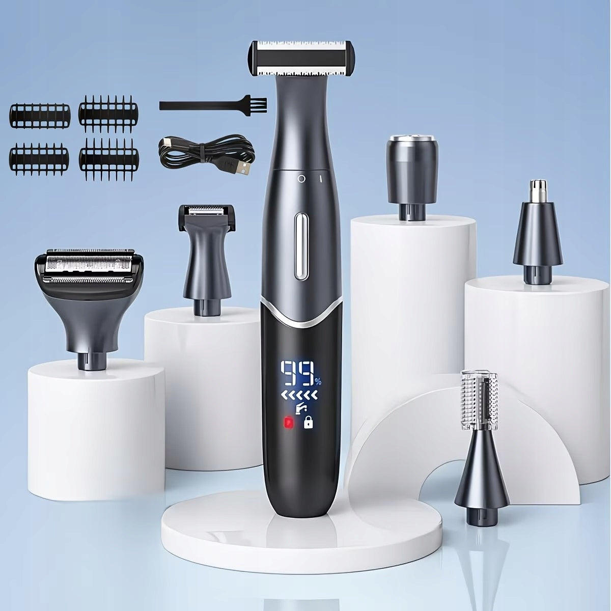 HAIR REMOVAL MACHINE 6IN1 SHAVER TRIMMER NOSE EYEBROW BIKINI 60MIN BLACK Packaging status original