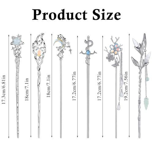 HAIR STICKS SET OF 6 PIECES METAL ACRYLIC AESTHETIC FOR WOMEN Manufacturer code Producent niezależny