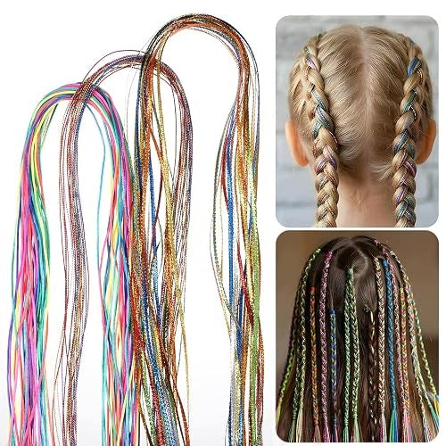 HAIR STRINGS COLORFUL RAINBOW BRAIDS SET OF 70 FLEECE BLANKET
