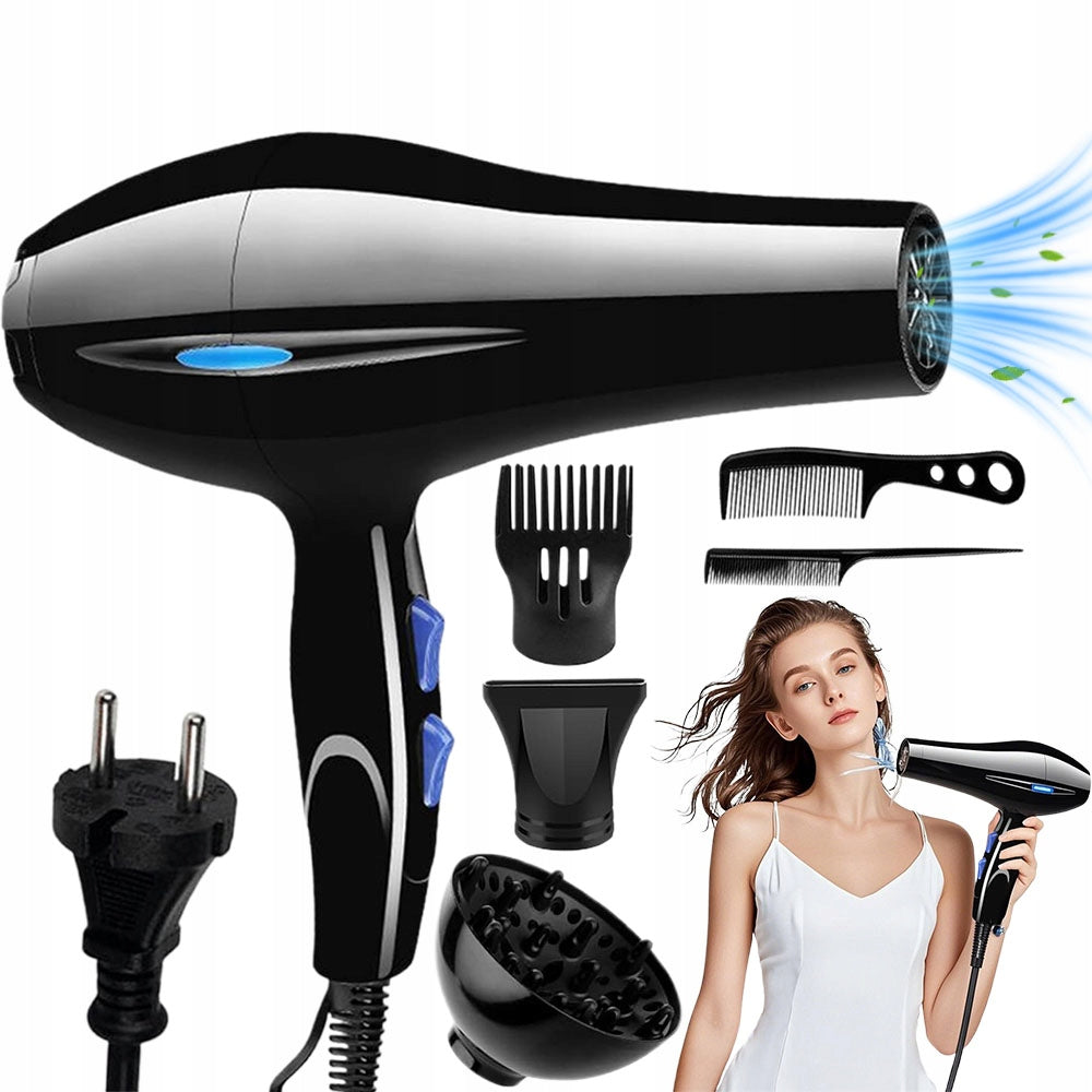 HAIRDRESSER DRYER PROFESSIONAL FOR QUICK DRYING WITH COMB 3 NOZZLE