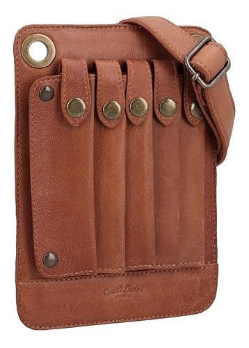 HAIRDRESSING BAG LEATHER BROWN WOMEN'S ACCESSORIES Brand no brand