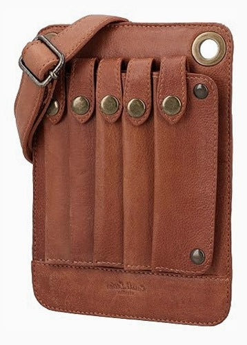 HAIRDRESSING BAG LEATHER BROWN WOMEN'S ACCESSORIES