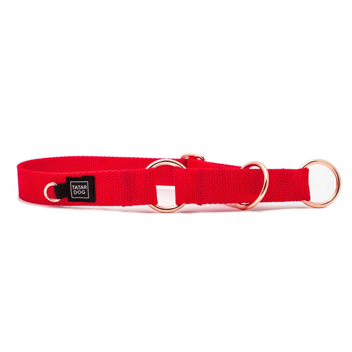 HALF-CLAMP DOG COLLAR, STRONG RED, M/L