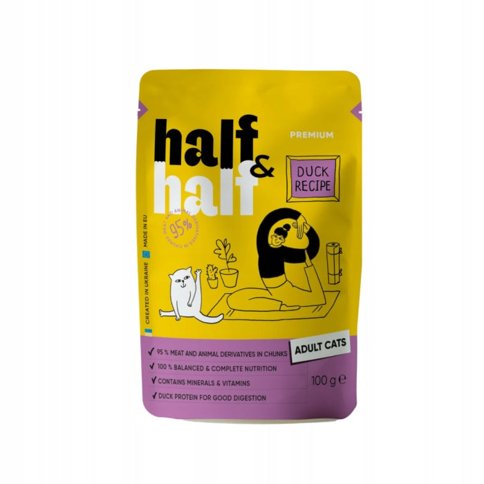 HALF&HALF Premium Wet cat food adult duck 100g