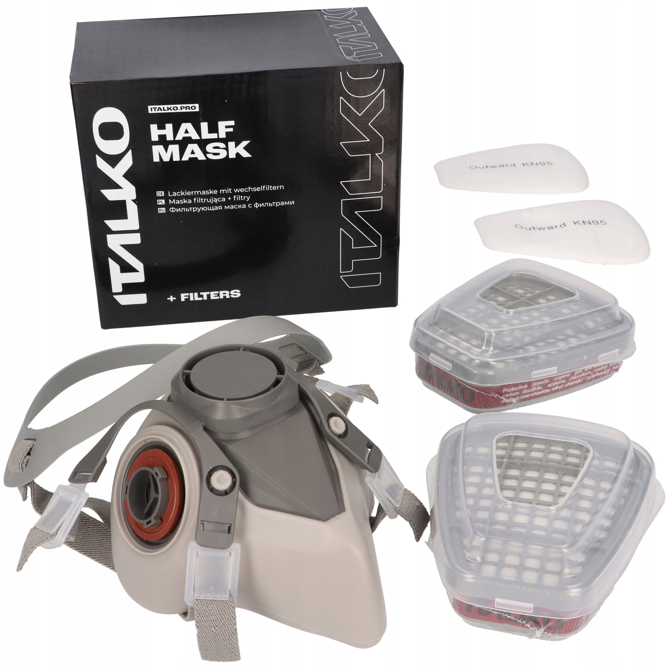 HALF MASK PAINT DUST MASK COMPLETE SIZE L