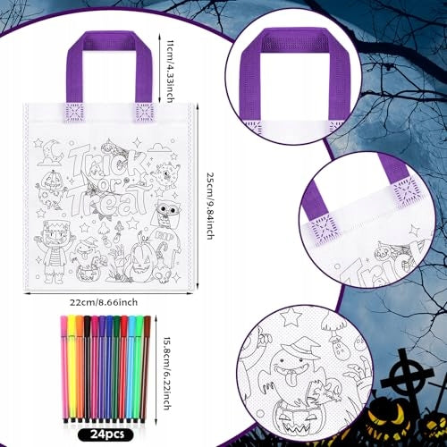 HALLOWEEN COLORING BAGS SET OF 12 FOR KIDS PAINTING Manufacturer code Bez marki