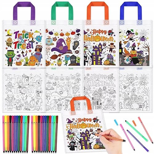 HALLOWEEN COLORING BAGS SET OF 12 FOR KIDS PAINTING