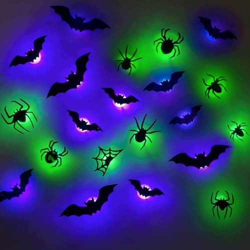 HALLOWEEN DECORATION LED BATS SPIDERS 21 PCS FOR HOME GIFT Brand no brand