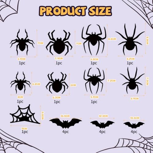 HALLOWEEN DECORATION LED BATS SPIDERS 21 PCS FOR HOME GIFT Manufacturer code Bez marki