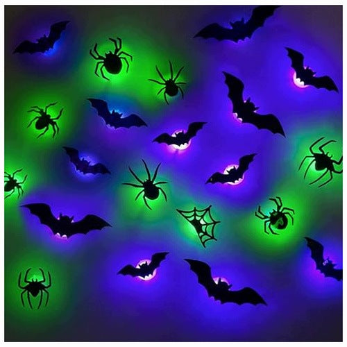 HALLOWEEN DECORATION LED BATS SPIDERS 21 PCS FOR HOME GIFT