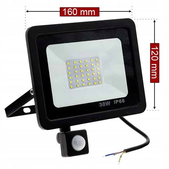 HALOGEN 30W LED MOTION SENSOR FLOODLIGHT LAMP SPOTLIGHT SLIM 4500K IP66 Brand FOCUS