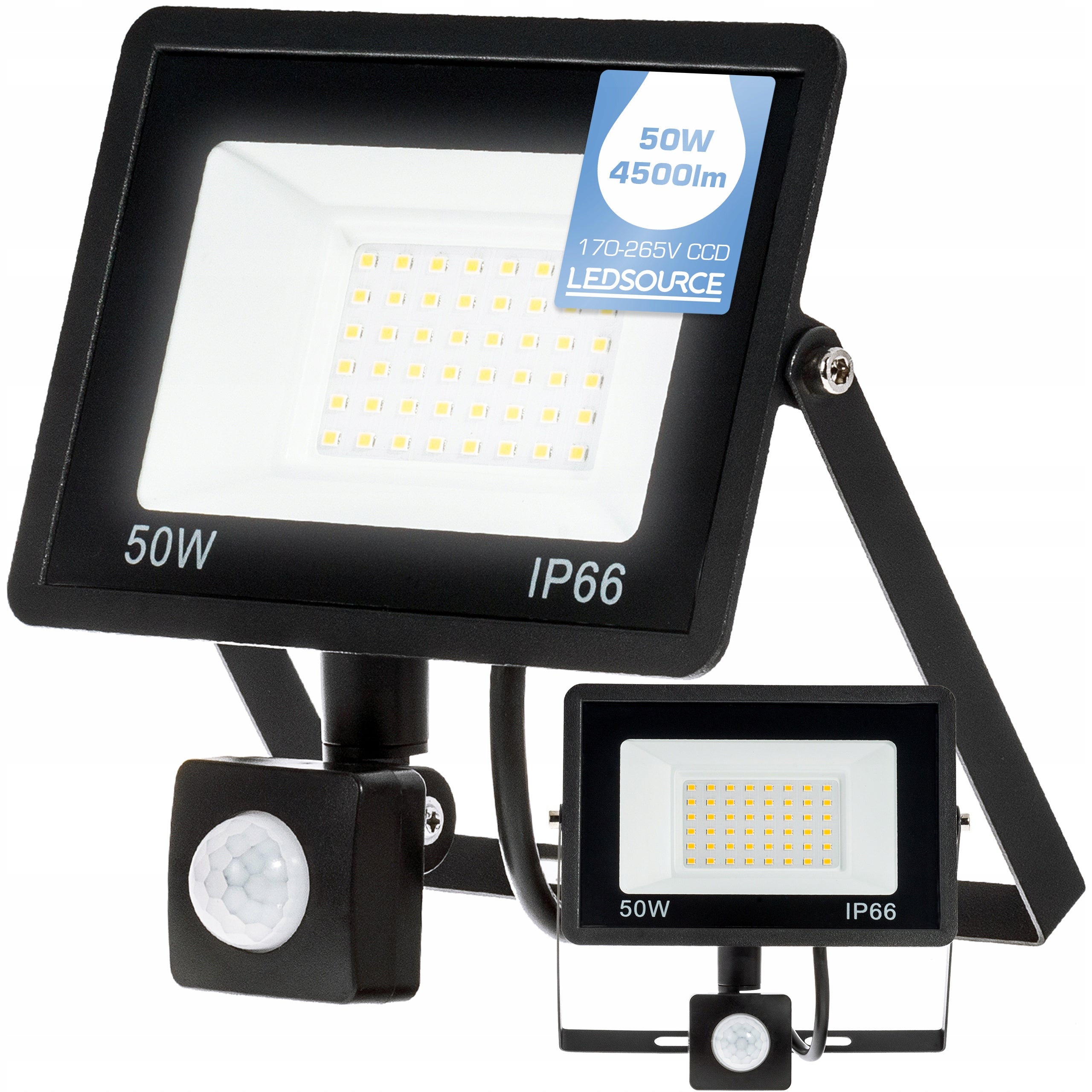HALOGEN FLOODLIGHT 50W LED OUTDOOR LAMP DUSK MOTION SENSOR GARAGE