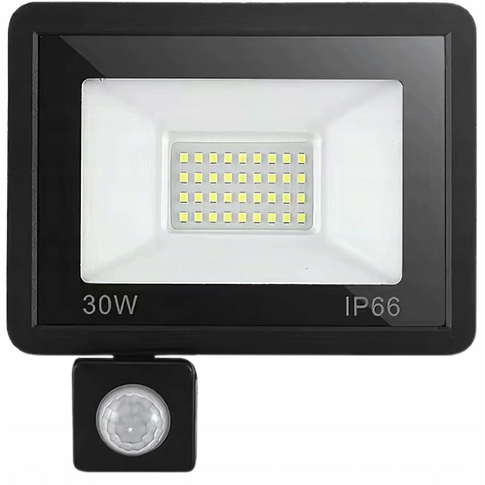 HALOGEN FLOODLIGHT LED HEADLIGHT 30W 6000K WITH TWILIGHT MOTION SENSOR IP66