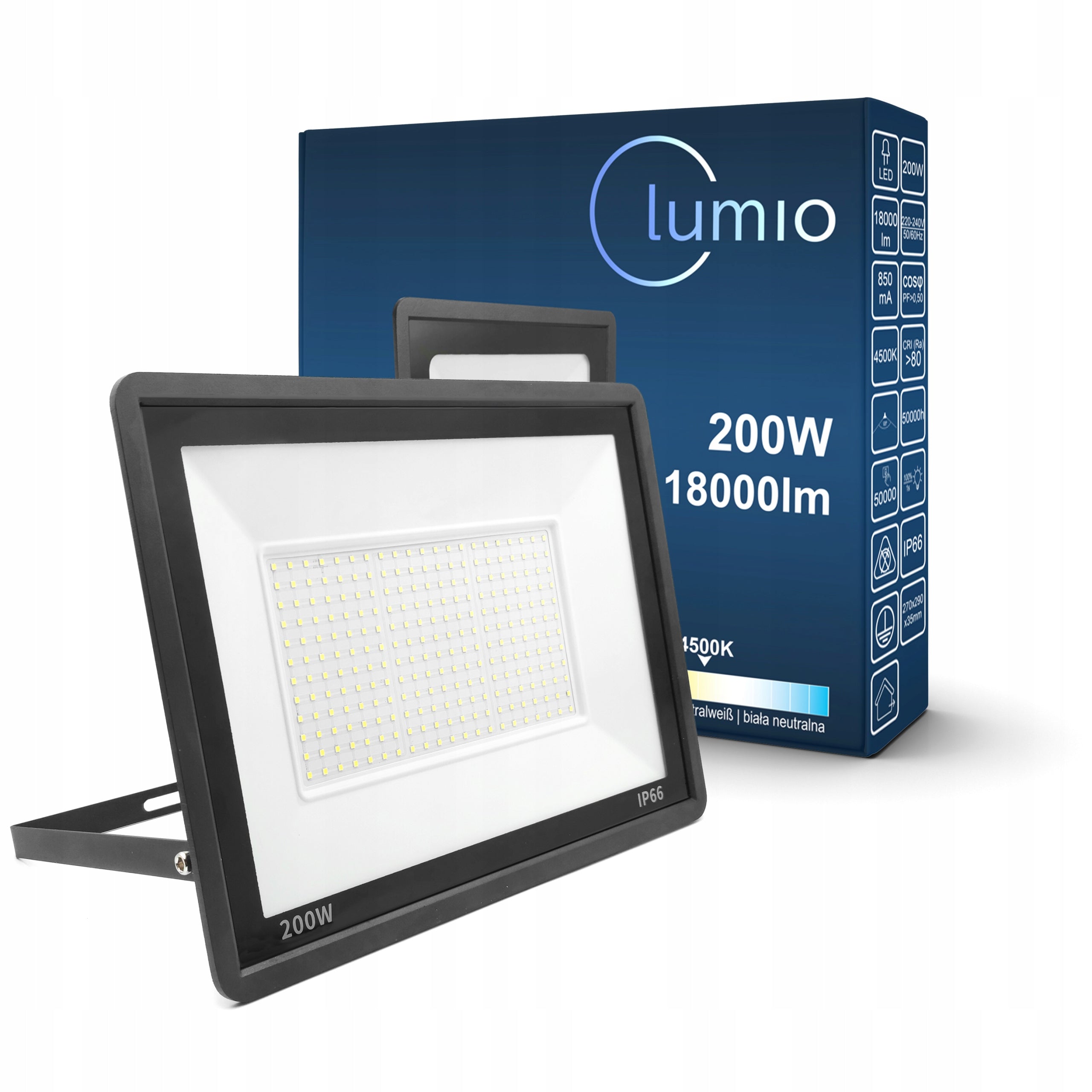 HALOGEN FLOODLIGHT LED LAMP 200W 4500lm IP66 OUTDOOR 4500K NEUTRAL