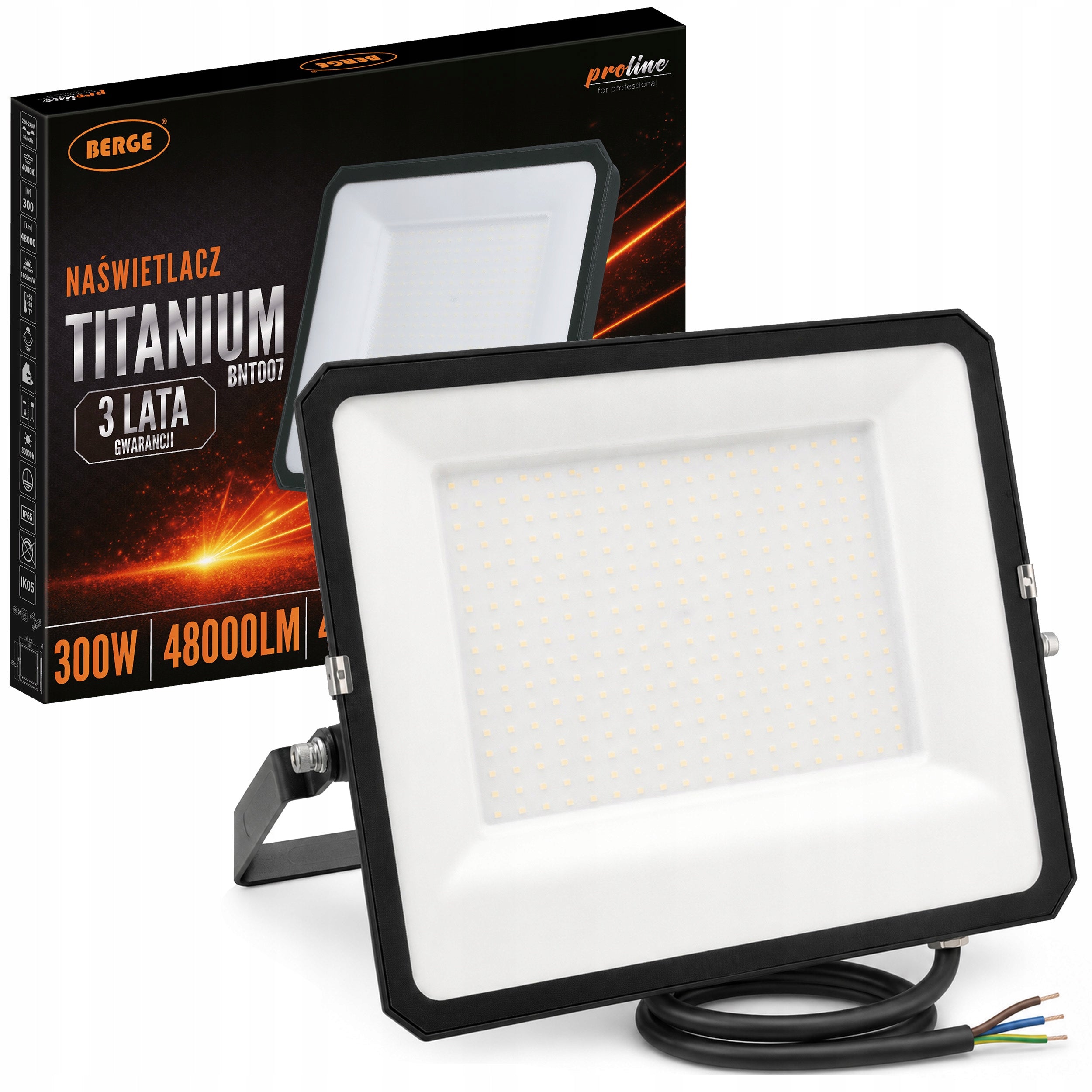 HALOGEN FLOODLIGHT LED LAMP 300W 48000lm IP65 OUTDOOR 4000K NEUTRAL