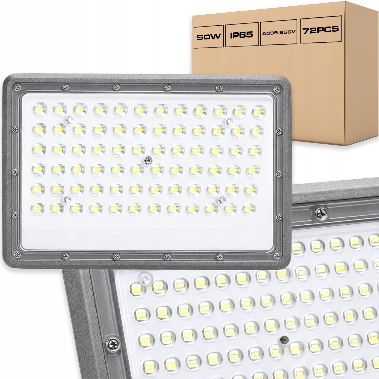 HALOGEN FLOODLIGHT LED SPOTLIGHT 50W WATERPROOF OUTDOOR IP65 72 LEDS