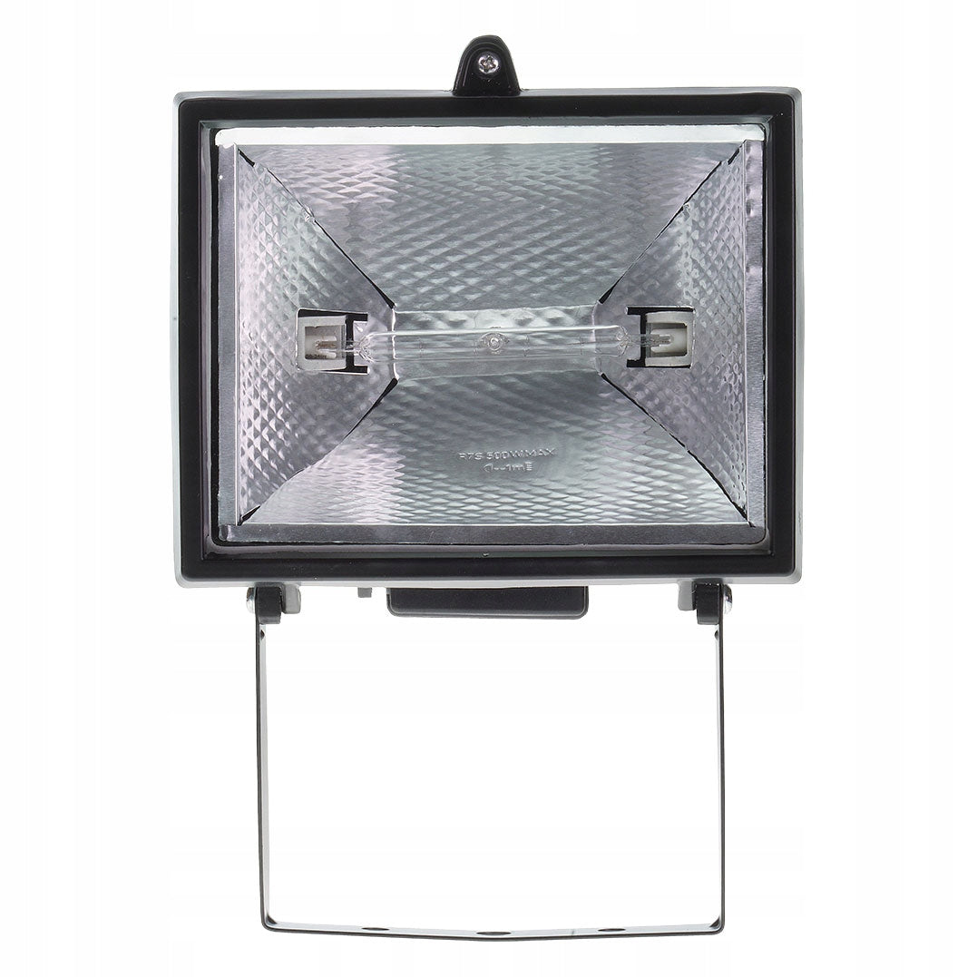 HALOGEN LAMP 500W IP44 230V BLACK + FILAMENT FREEBIE