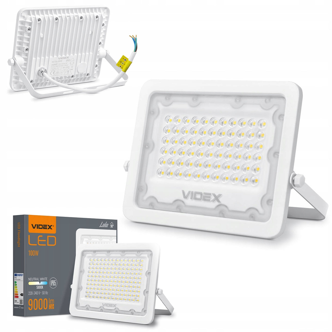 HALOGEN LED 100W ECONOMICAL STRONG NATURAL LIGHT COLOR WHITE ALUMINUM