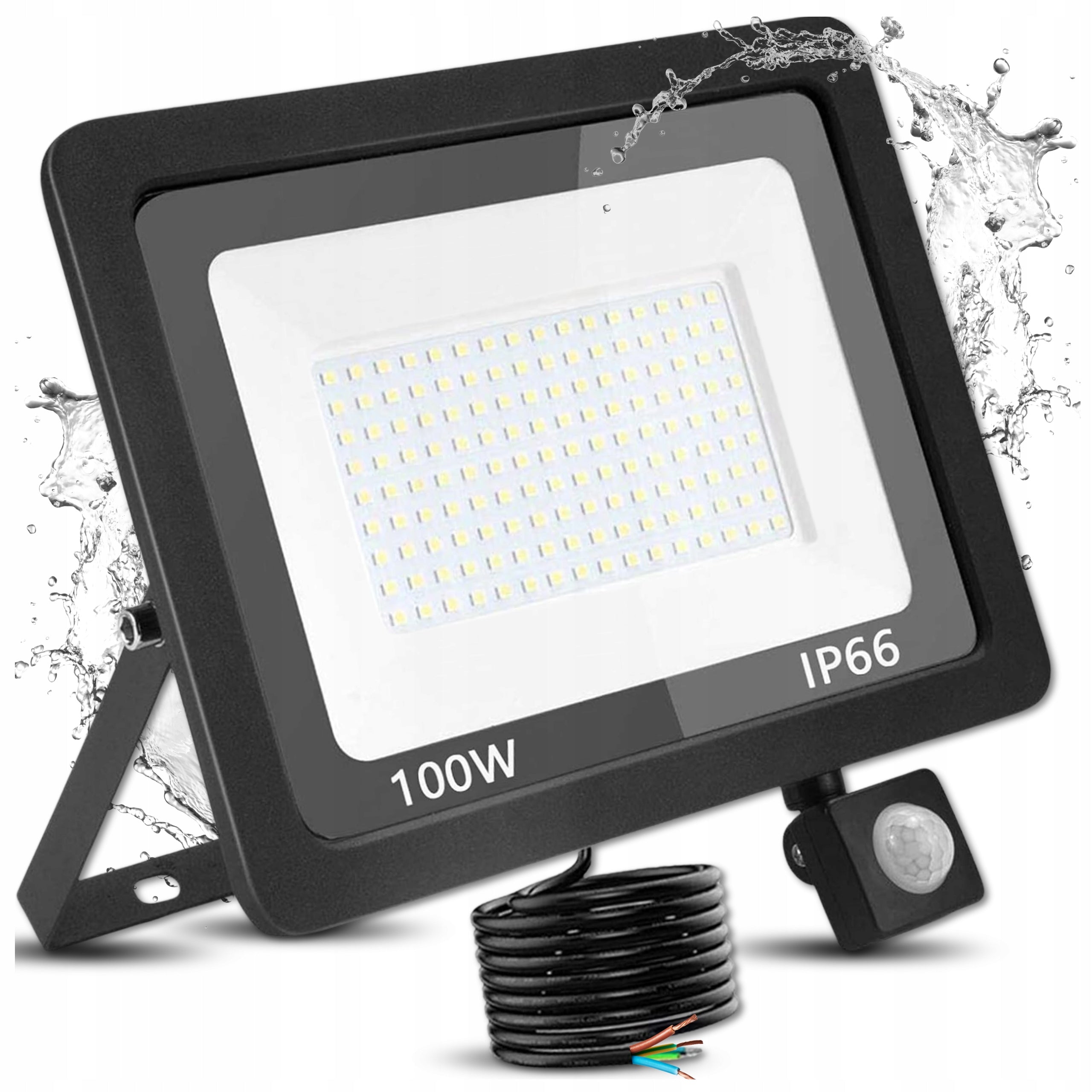 HALOGEN LED 100W LAMP WITH DUSK MOTION SENSOR OUTDOOR FLOODLIGHT