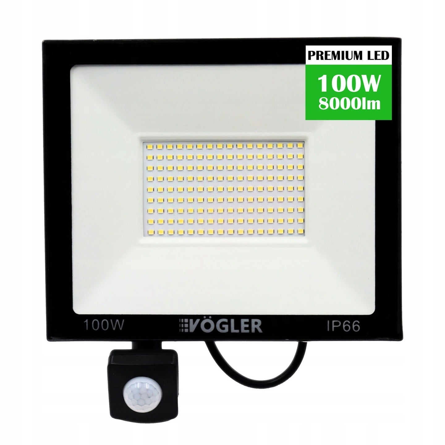 HALOGEN LED 100W LAMP WITH DUSK MOTION SENSOR OUTDOOR FLOODLIGHT
