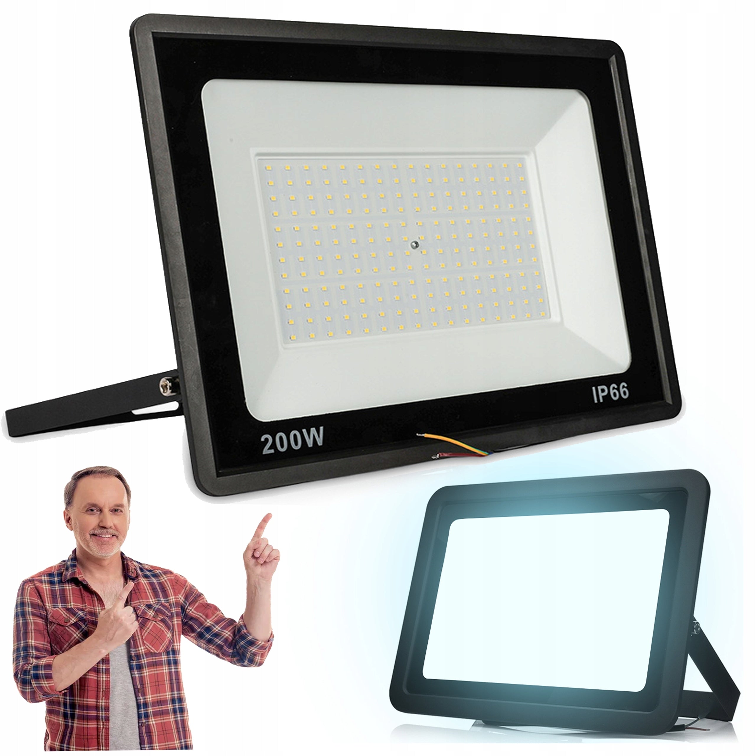 HALOGEN LED 200W FLOODLIGHT LAMP IP66 20000 lm STRONG WATERPROOF PREMIUM