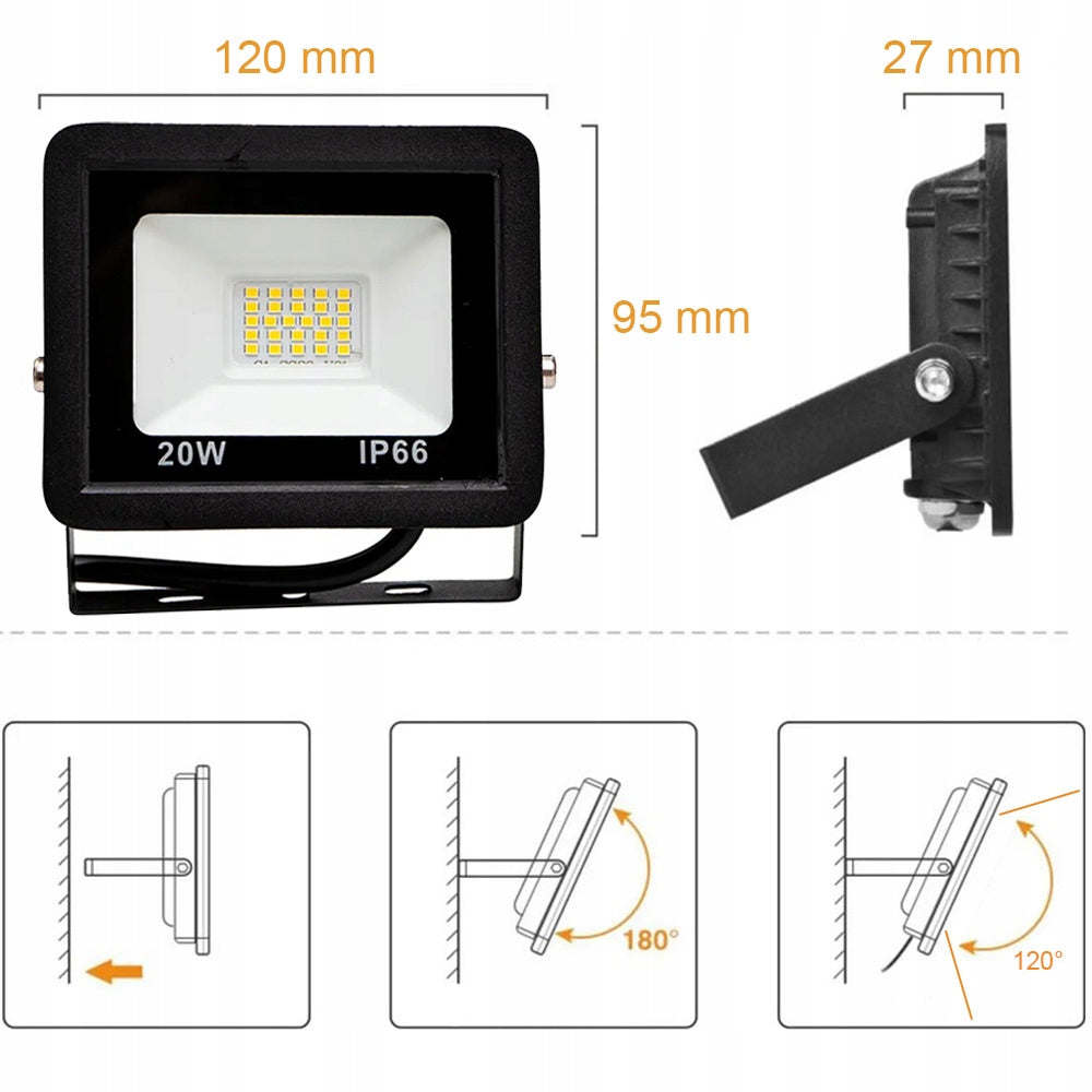 HALOGEN LED 20W FLOODLIGHT LAMP IP66 1900lm STRONG WATERPROOF PREMIUM Manufacturer code FOCUS301038H