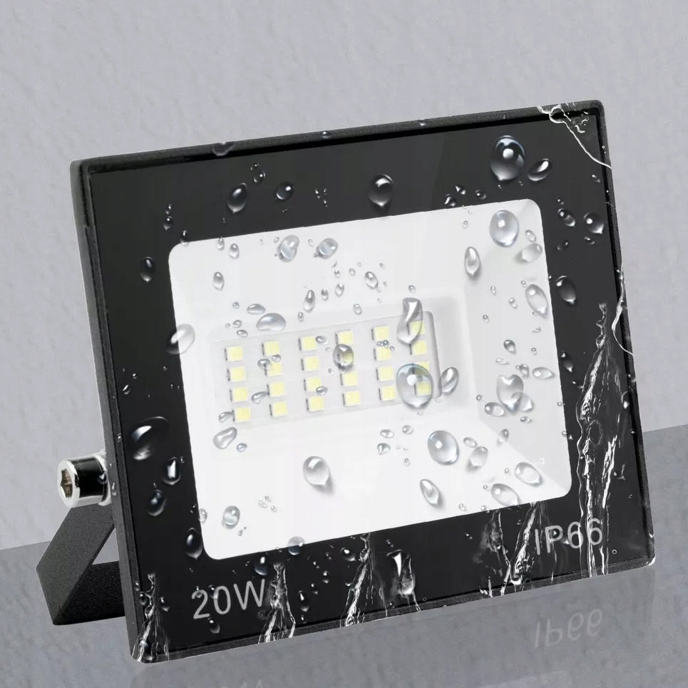 HALOGEN LED 20W FLOODLIGHT SLIM OUTDOOR IP66 WORKING WHITE cold Color black