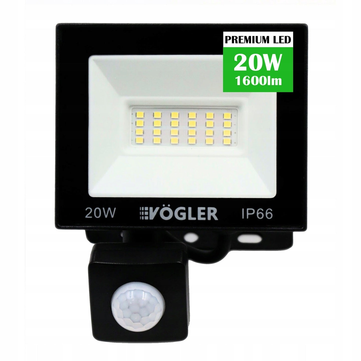 HALOGEN LED 20W LAMP WITH DUSK MOTION SENSOR OUTDOOR FLOODLIGHT IP66