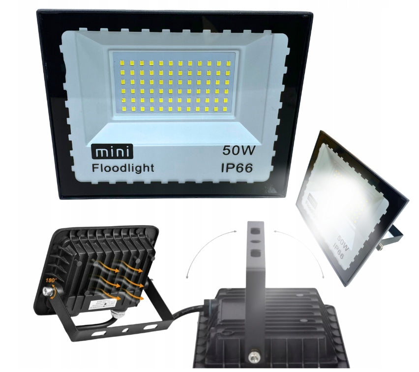 HALOGEN LED 50W MINI SLIM FLOODLIGHT Batteries included no