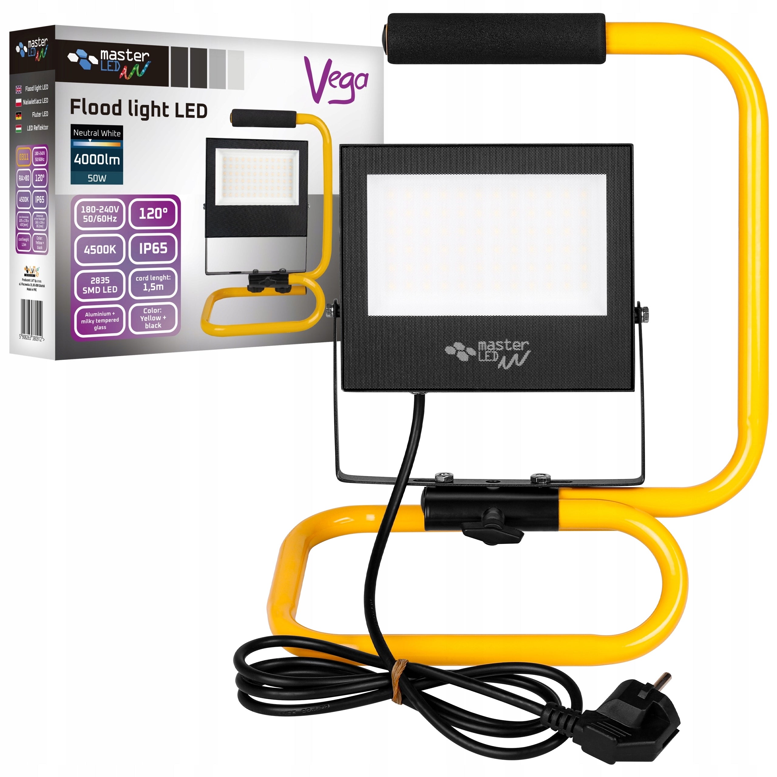 HALOGEN LED 50W Portable Working Building FLOODLIGHT with Handle