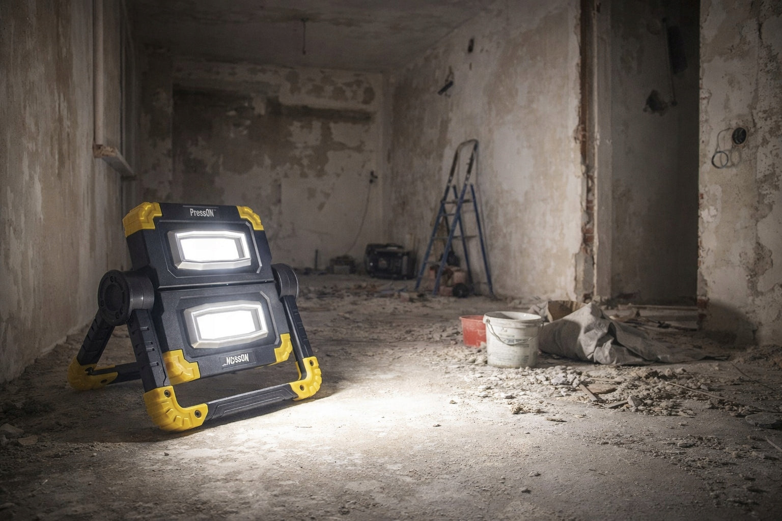HALOGEN LED CORDLESS FLOODLIGHT 1200 lm 20W CONSTRUCTION FOLDING POWERFUL Brand Presson