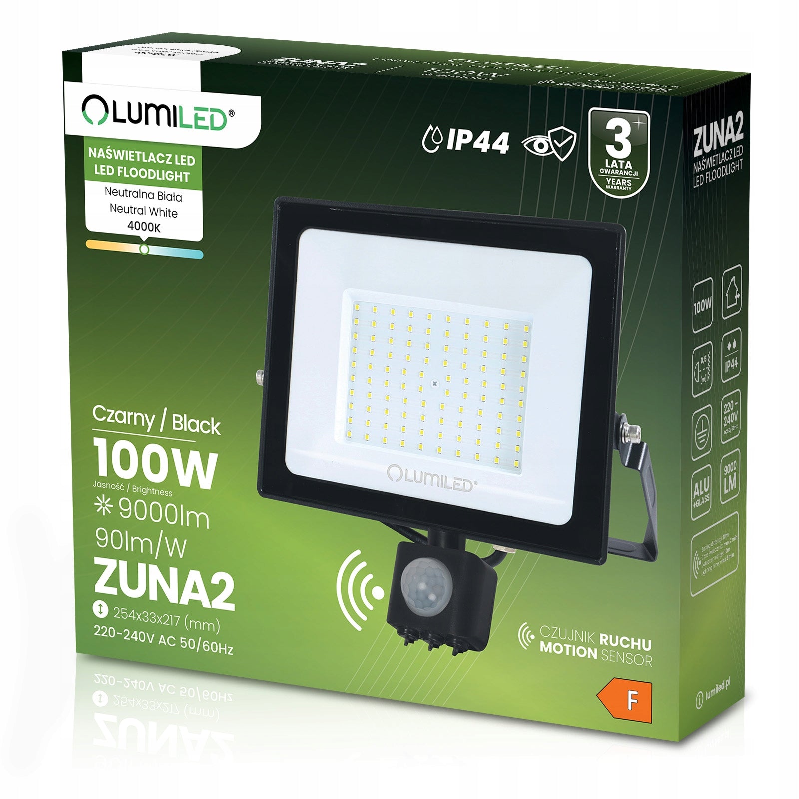 HALOGEN LED FLOODLIGHT 100W OUTDOOR MOTION SENSOR LAMP WATERPROOF Brand Lumiled