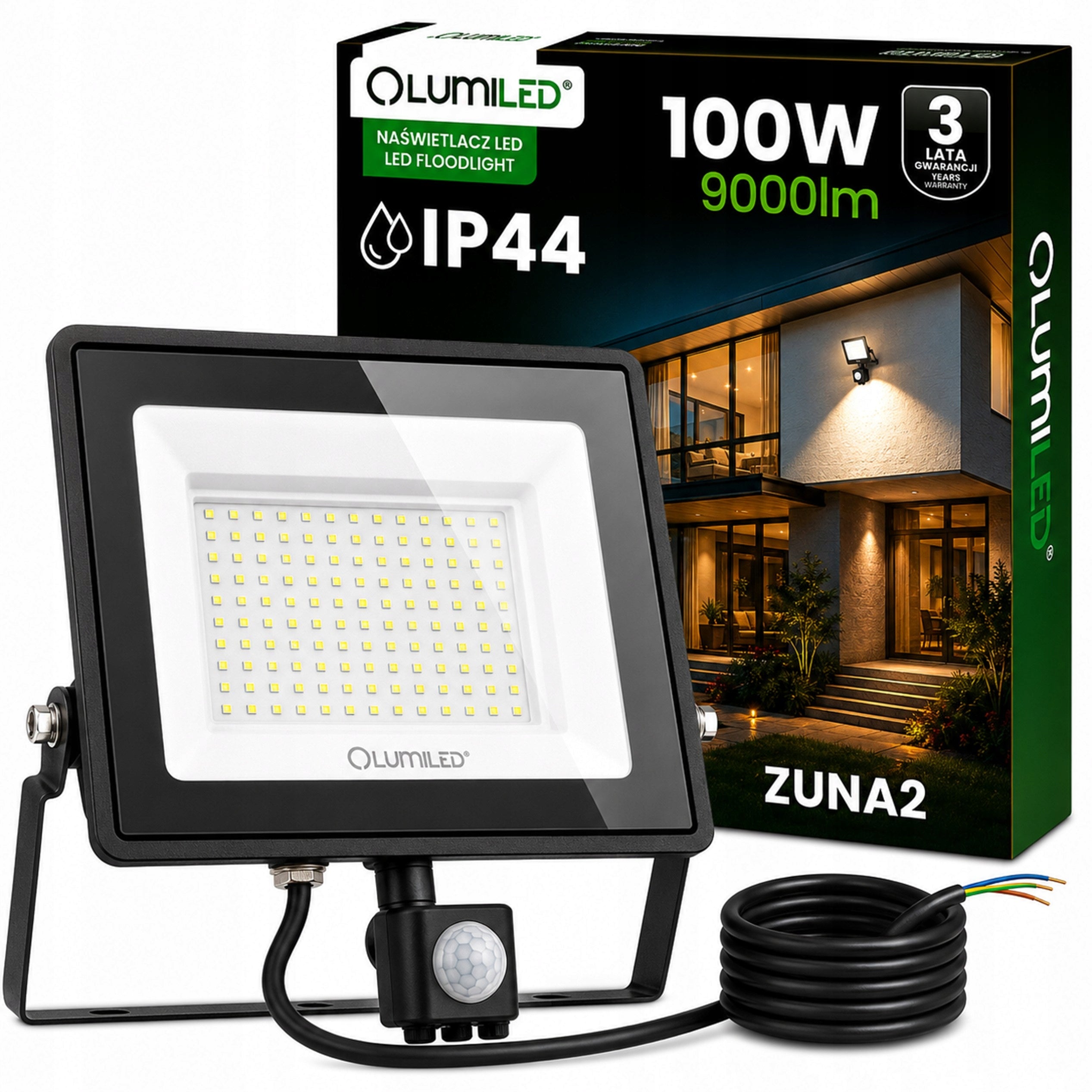 HALOGEN LED FLOODLIGHT 100W OUTDOOR MOTION SENSOR LAMP WATERPROOF