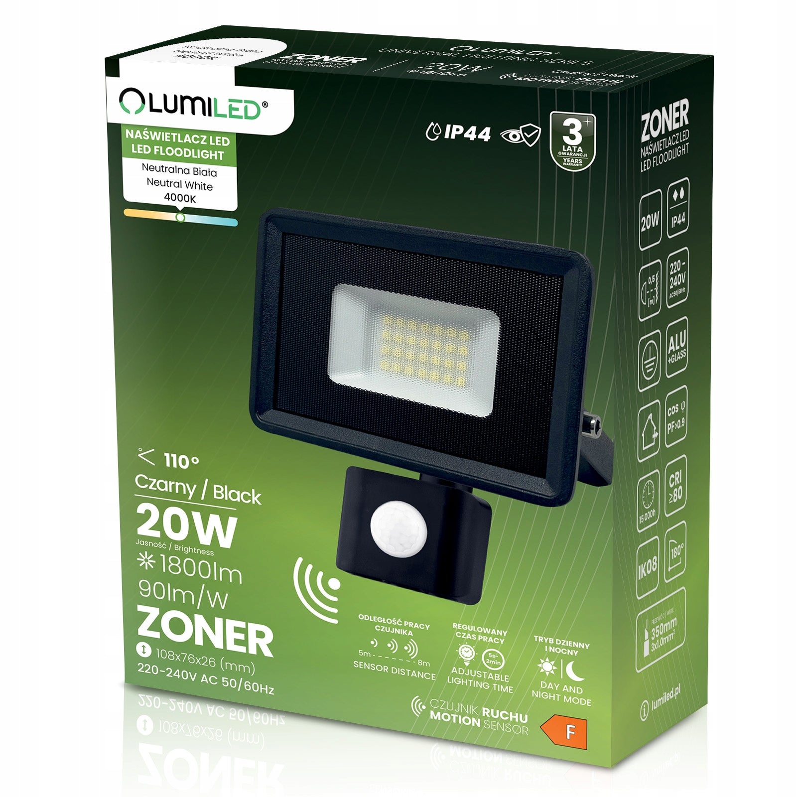 HALOGEN LED FLOODLIGHT 20W OUTDOOR LAMP WITH MOTION SENSOR Garage Manufacturer code 5907568605423