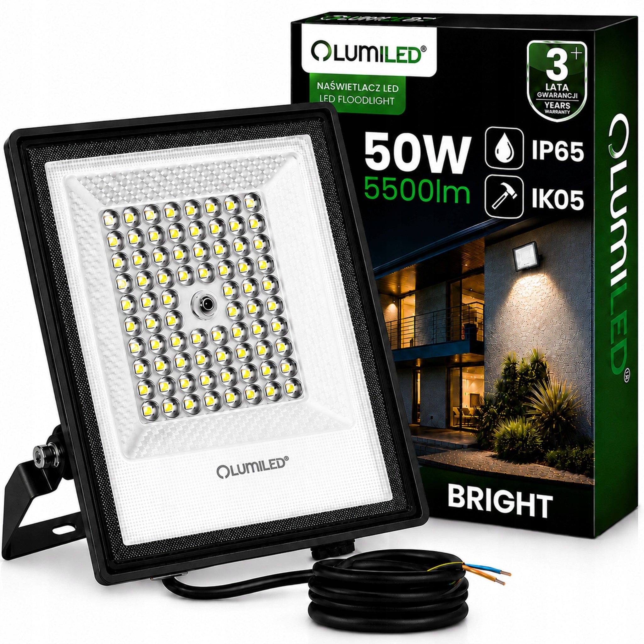 HALOGEN LED FLOODLIGHT 50W IP65 OUTDOOR BUILT HEADLIGHT LAMP