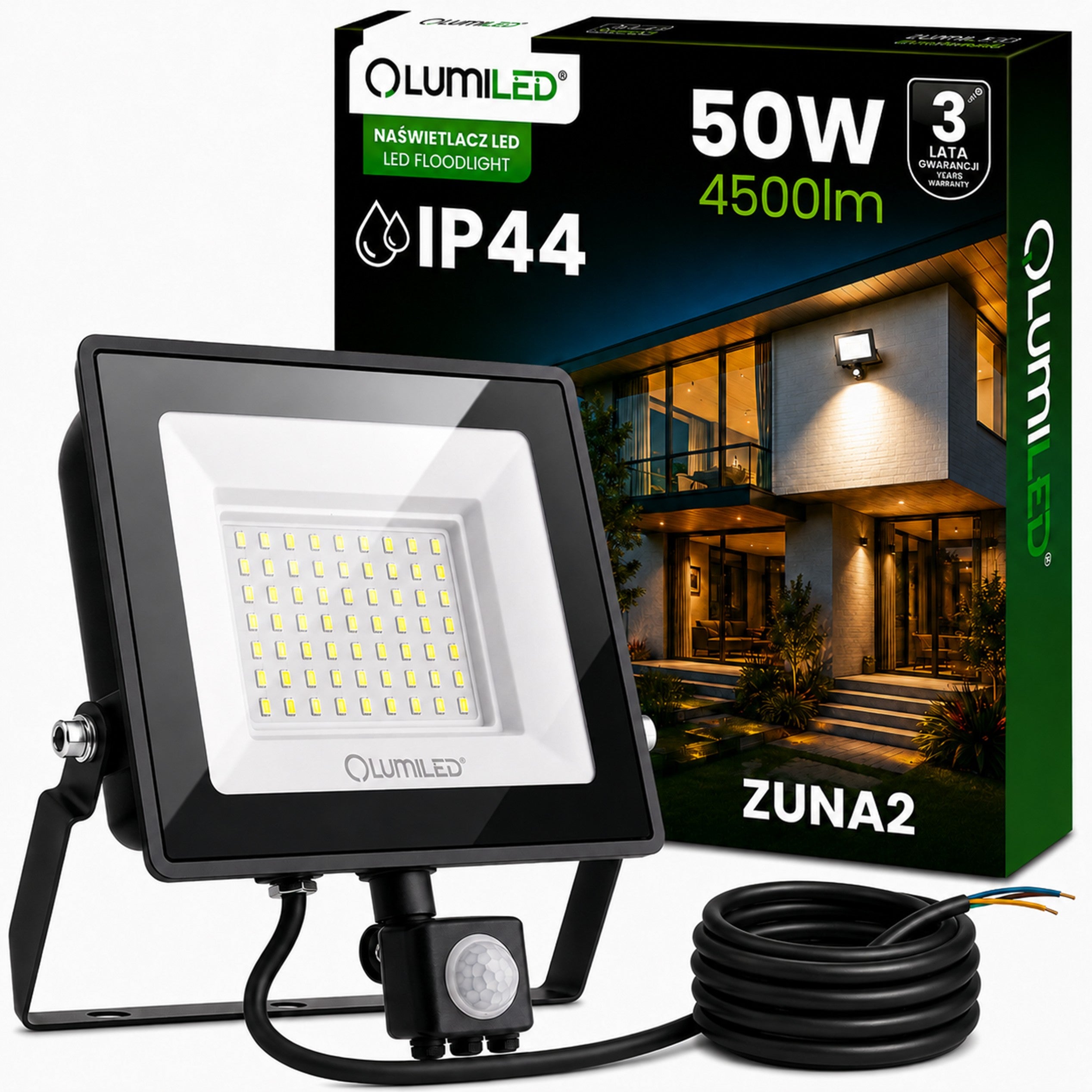 HALOGEN LED FLOODLIGHT 50W OUTDOOR LAMP WITH MOTION SENSOR Garage
