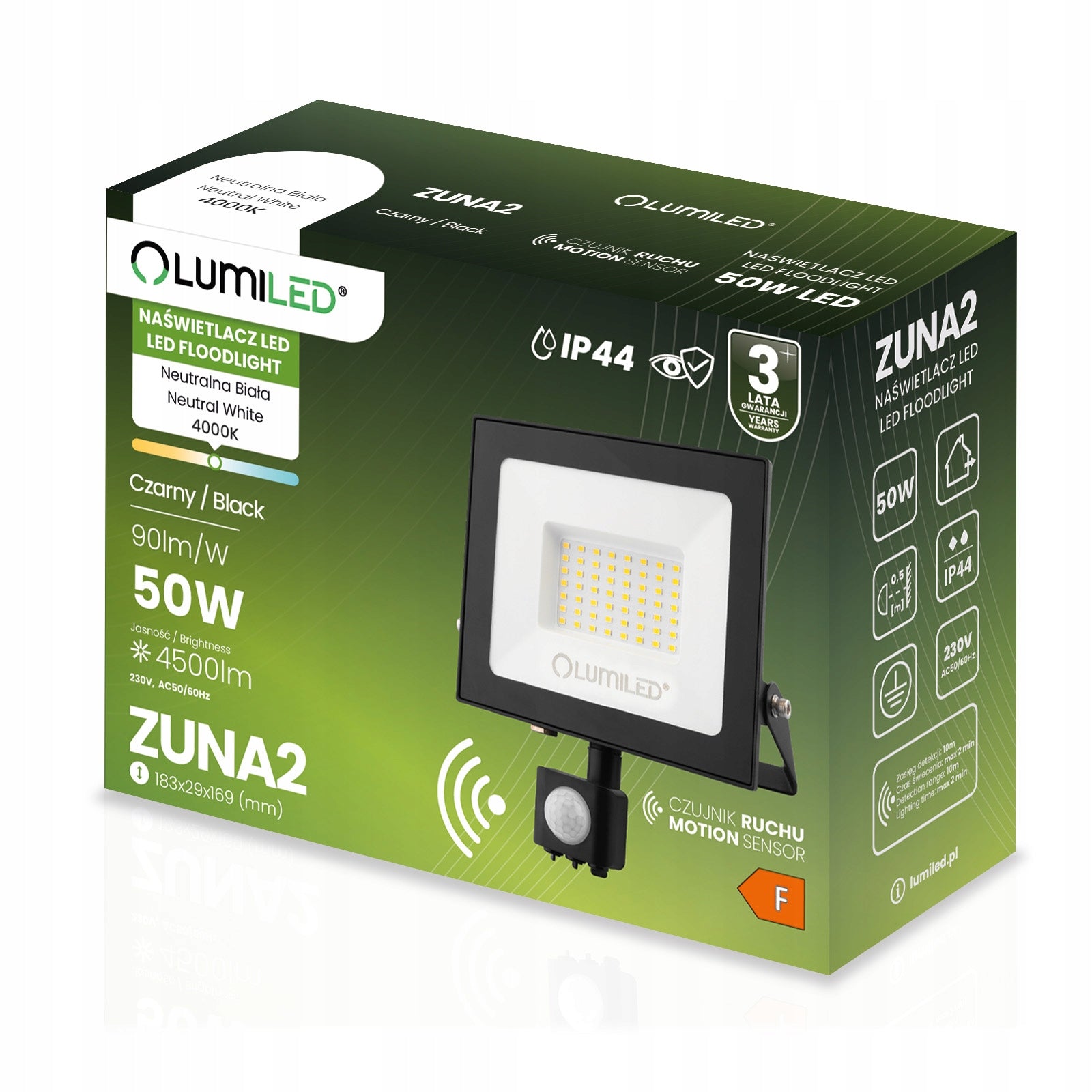 HALOGEN LED FLOODLIGHT 50W OUTDOOR LAMP WITH MOTION SENSOR WATERPROOF Brand Lumiled