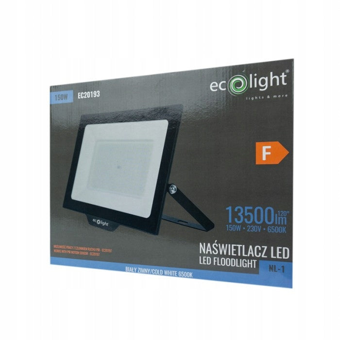 HALOGEN LED FLOODLIGHT COLD 150W 6500K 13500LM BLACK POSSIBLE SENSOR Batteries included no