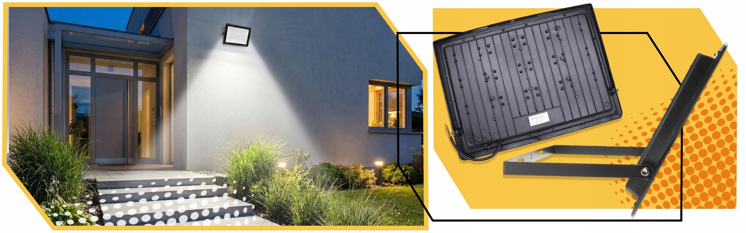 HALOGEN LED FLOODLIGHT LAMP 100W REFLECTOR TEMPERED GLASS 9000lm SLIM+ Brand Lewer