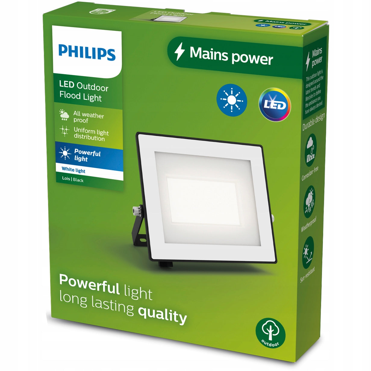 HALOGEN LED FLOODLIGHT PHILIPS LAMP 30W 3200lm 3000K IP65 HEADLIGHT LOIS Brand Philips