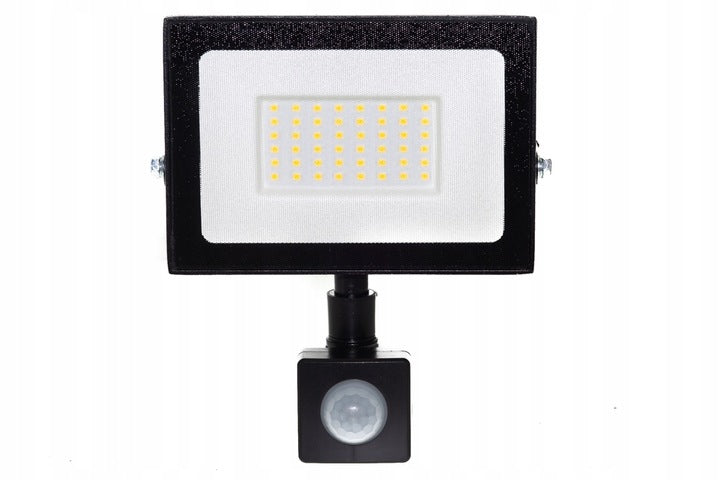 HALOGEN LED FLOODLIGHT WITH MOTION SENSOR 50W COLD Powerful and Efficient Color black