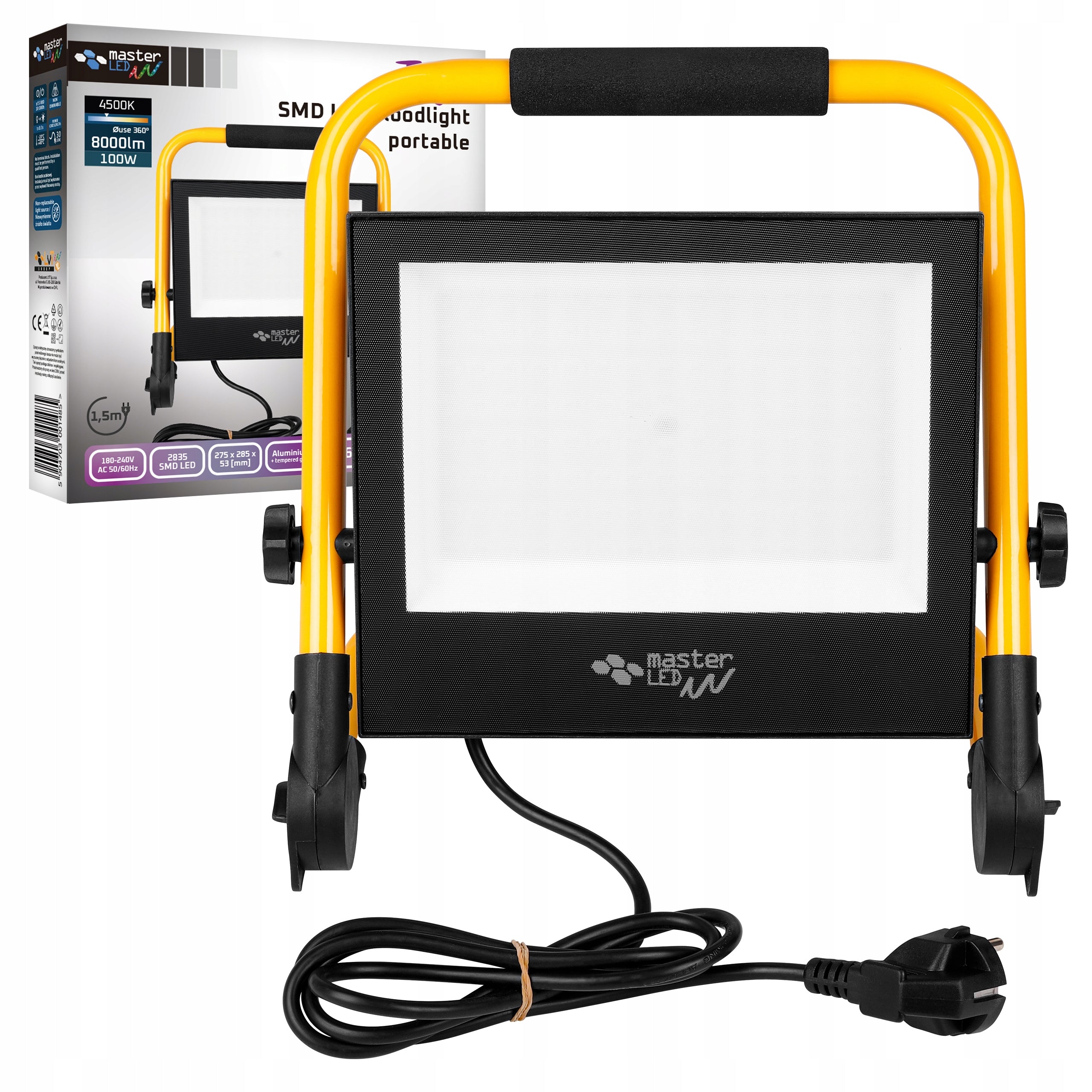 HALOGEN LED Floodlight Lamp 100W 4500K Portable Working Construction Handle