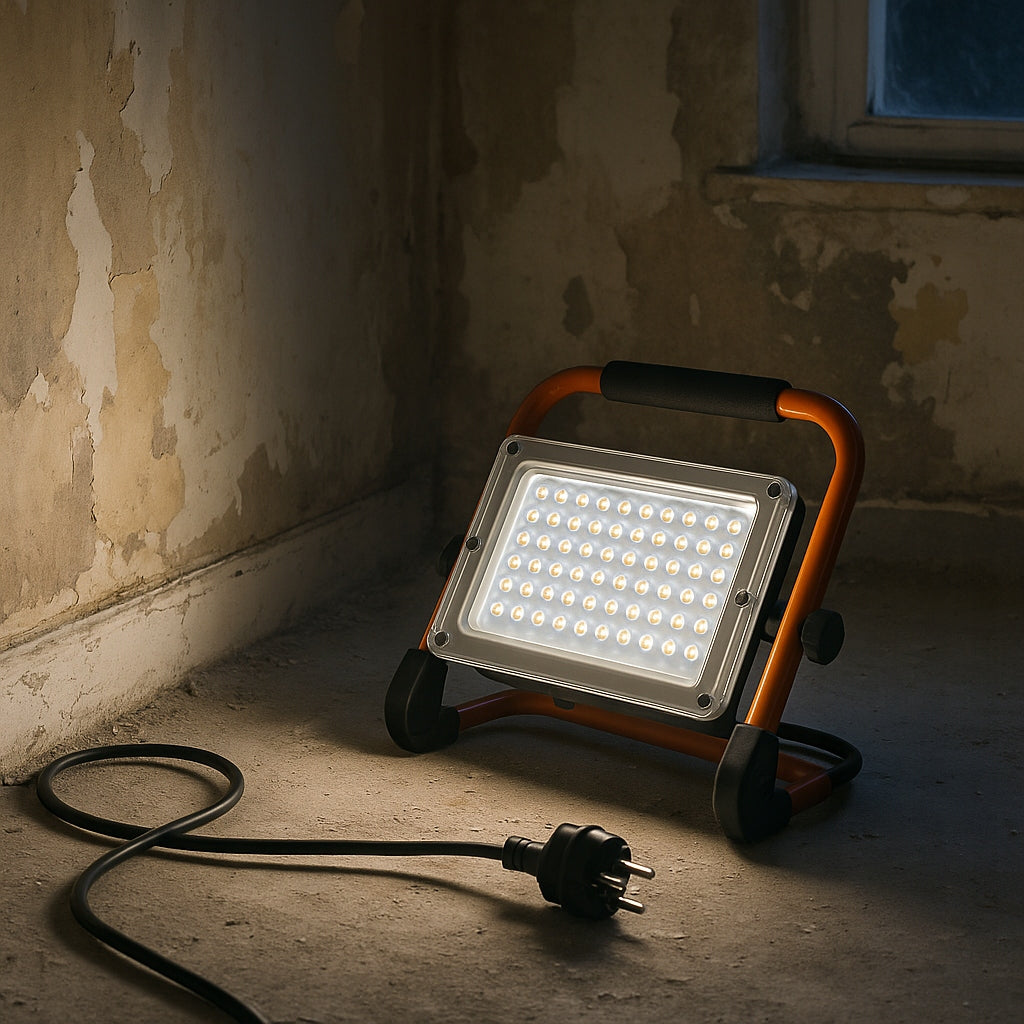 HALOGEN LED Floodlight Lamp 50W 5000K Portable Working Construction Handle Packaging status original