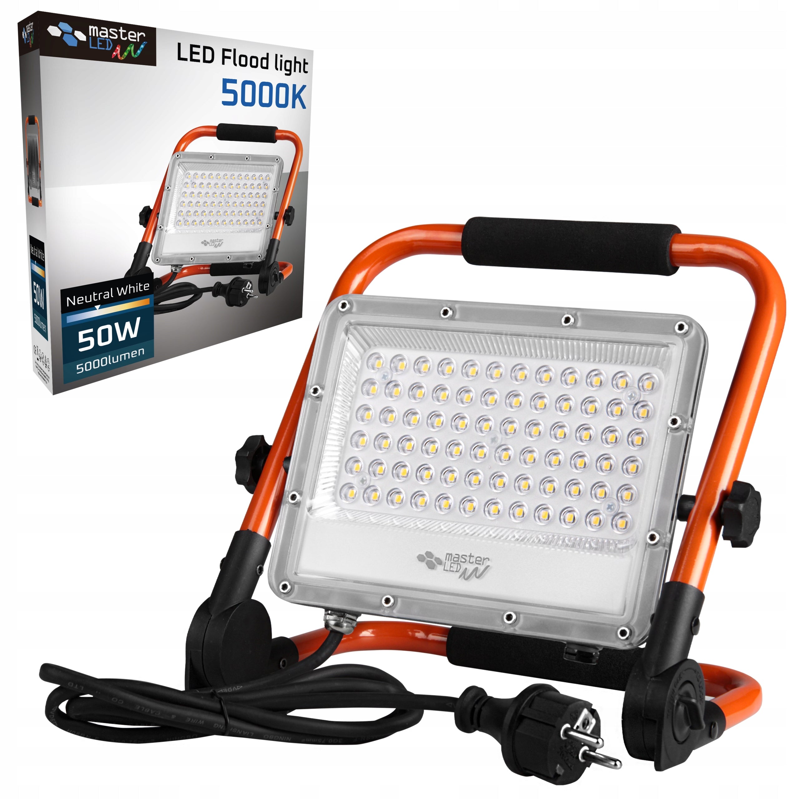 HALOGEN LED Floodlight Lamp 50W 5000K Portable Working Construction Handle