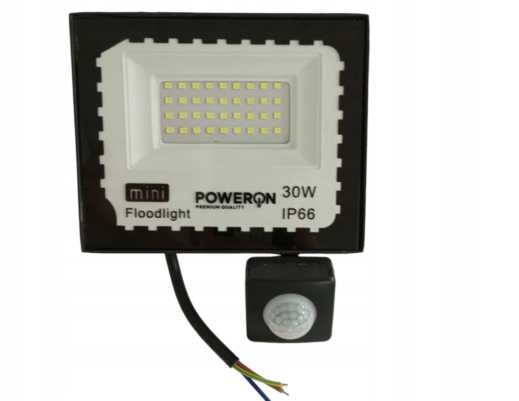 HALOGEN LED LAMP 30W MINI FLOODLIGHT SLIM MOTION SENSOR IP66 OUTDOOR