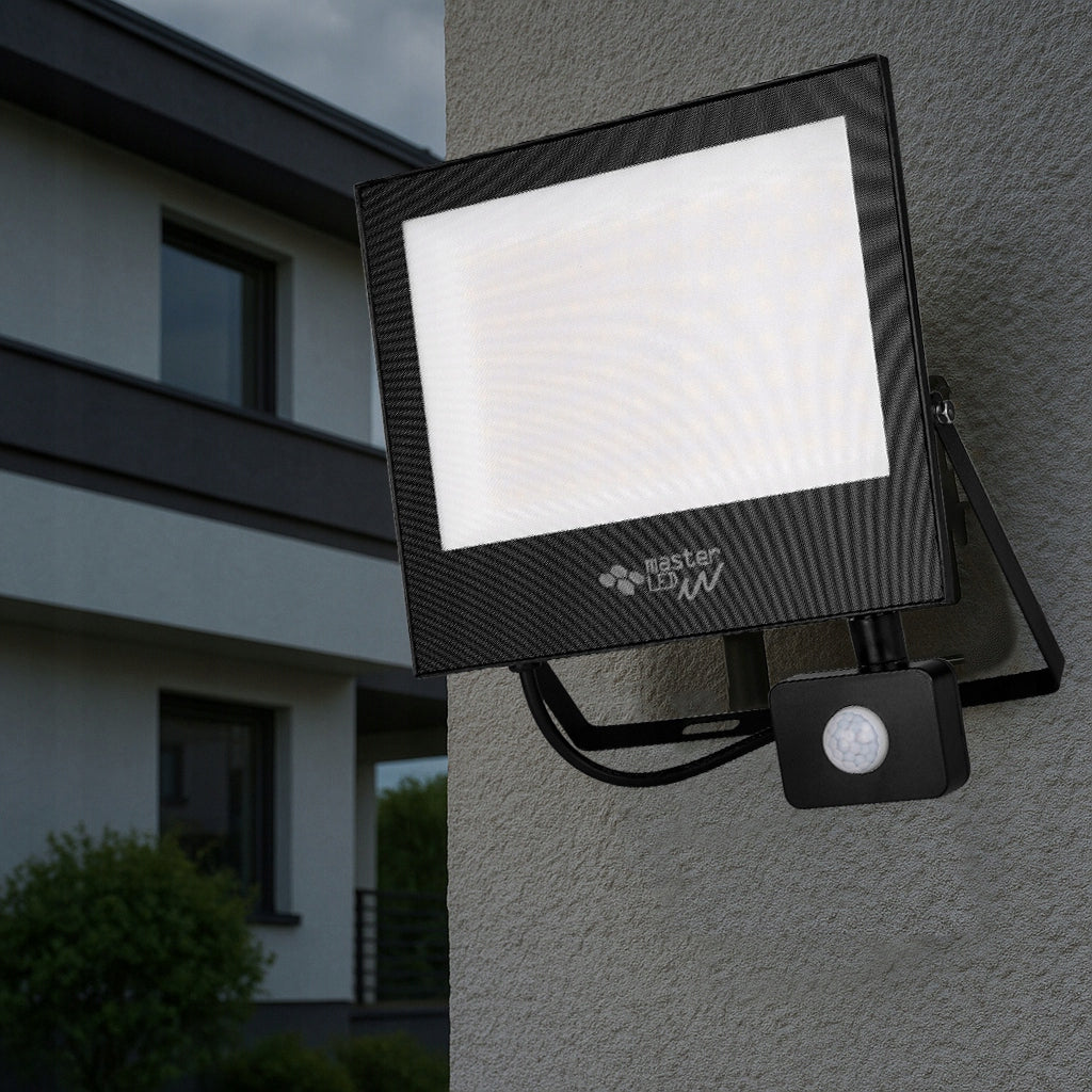 HALOGEN LED Motion Sensor Floodlight Lamp 100W 4500K OUTDOOR IP65 Packaging status original