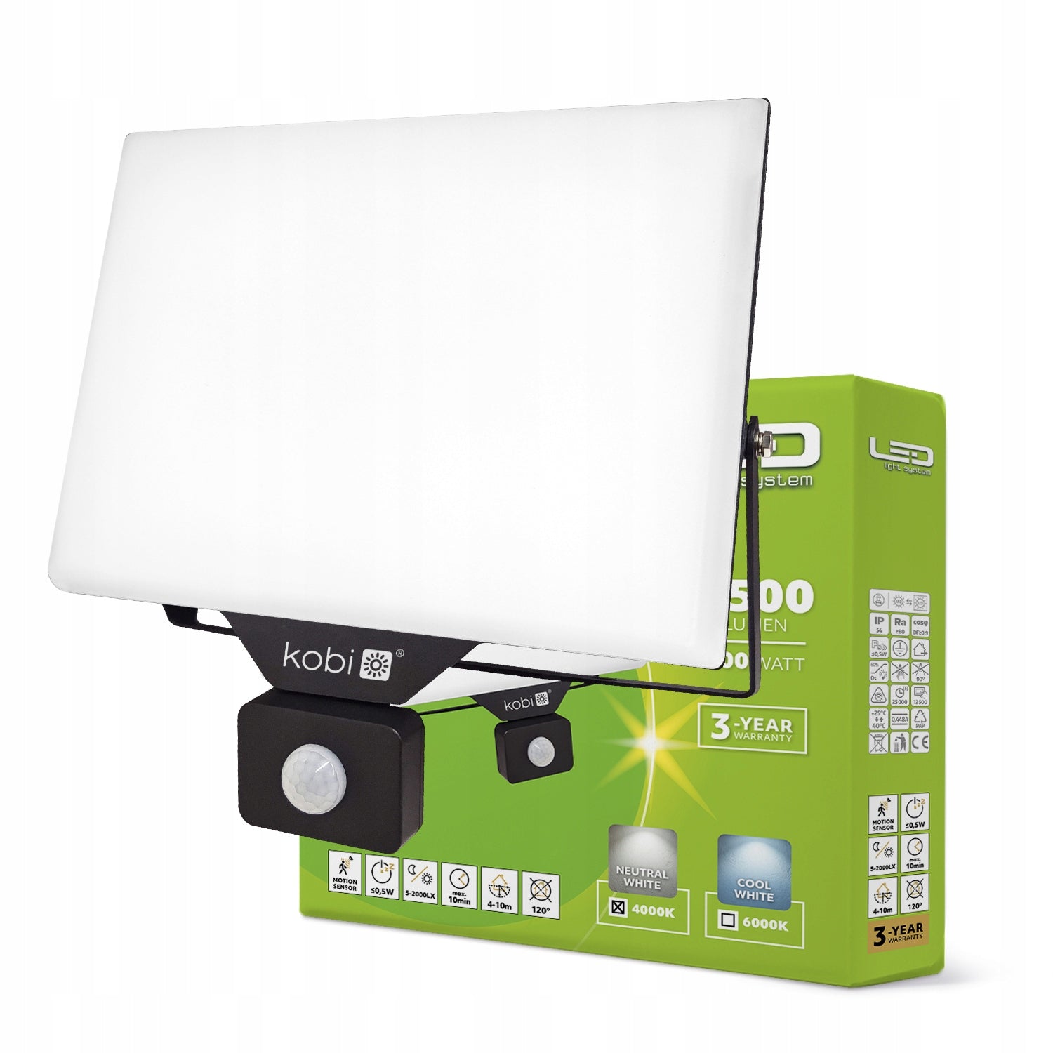 HALOGEN LED Motion Sensor Floodlight OUTDOOR Lamp 100W 4000K IP54